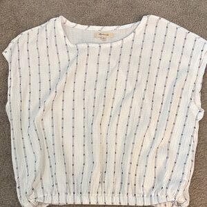 Madewell White Striped Women's Top
